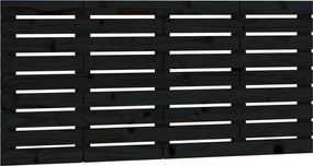 vidaXL fekete tömör fenyőfa fali fejtámla 146x3x63 cm