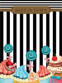 Fotótapéta Édes vinil muffinok Cukorka gyerekeknek 184x254 +ragasztó