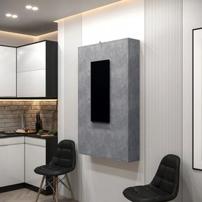 Modern fali asztal Elvana (beton/fekete). 1054133