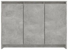 betonszürke szerelt fa tálalószekrény 102 x 33 x 75 cm