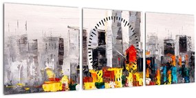 Kép - A nagyváros festménye (órával) (90x30 cm)