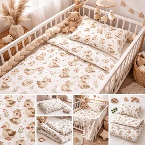 Muszlin ágyneműhuzat Kacsák TiaHome - Detský set 130x90cm + 65x45cm