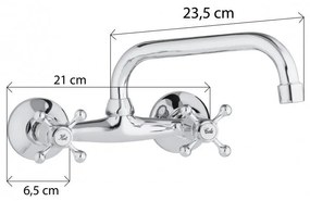 Erga Astro, falra szerelhető mosogató csaptelep 150mm, króm, ERG-YKA-BZ.ASTRO-CHR