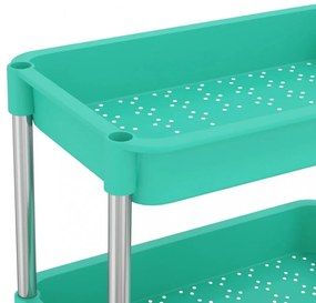 5 szintes türkizkék vas és ABS konyhai kocsi 42 x 29 x 128 cm