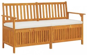 tömör akácfa tárolópad párnával 148 cm