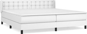 vidaXL fehér műbőr rugós ágy matraccal 200 x 200 cm