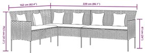 vidaXL 2 részes fekete polyrattan kerti étkezőgarnitúra párnával