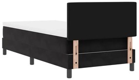 Boxspring Ágy Matrac és LED-fények Fekete 90x200 cm Bársonyos