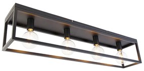 Ipari mennyezeti lámpa fekete 99,5 cm 4 lámpa - Ketrec