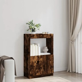 füstös tölgy színű szerelt fa magasszekrény 63 x 33 x 100 cm