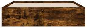 füstös tölgy színű szerelt fa ágykeret fiókokkal 120 x 200 cm