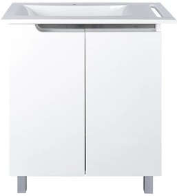 Piramida EURIDIKA fali /álló fürdőszobabútor - műmárvány mosdóval - 2 ajtós - 82 x 73 x 46 cm