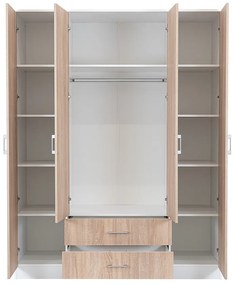 Miami gardróbszekrény 160x205 cm sonoma tölgy-fehér