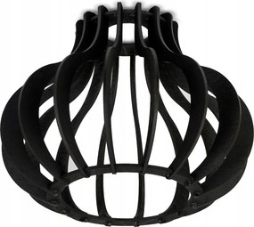 Fa lámpabúra fekete E27-es Loft lámpákhoz 23cm fa