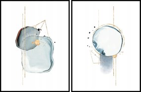 Poszterek 21x30 szett 2 absztrakt geometria minta