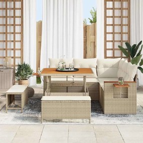 Kerti Kanapé Szett 8 pcs bézs és krémszínű 100 x 100 x 71 cm