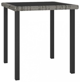 szürke polyrattan kerti étkezőasztal 70 x 70 x 73 cm