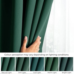 Sötétzöld sötétítő termo függöny 140x270 cm Pleat – Restilo