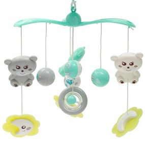 Baby Mix körhinta a kiságy felett fényvetítővel,zöld színű