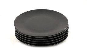 Matt fekete kerámia tányér készlet 6 db-os ø 25 cm – Hermia