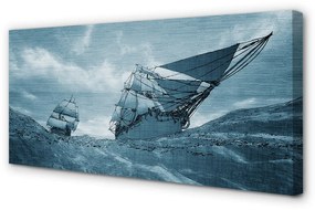 Canvas képek A vihar ég hajó tengeren 120x60 cm