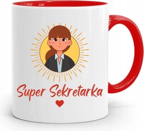 Piros Bögre Ajándék Szuper Titkárnőnek, fényképes nyomattal