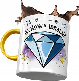 Sárga Bögre Fia Ajándék Nyomtatott Fotóval