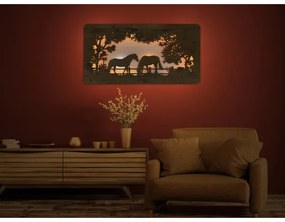 Li-Go 5012/B/4 - LED fali dekoráció LED/10W/5V 30000 mAh 120x60 cm tölgy