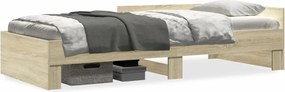 vidaXL sonoma tölgy színű szerelt fa ágykeret matrac nélkül 100x200 cm