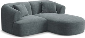 Sötétszürke kordbársony sarokkanapé (jobb oldali-heverő résszel) Campi – Cosmopolitan Design