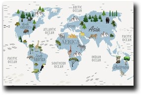 Gyerekszoba kép 45x70 cm Map – Wallity