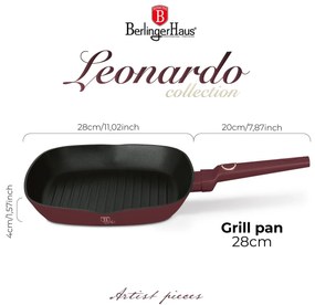 Berlinger Haus Indukciós tapadásmentes grill serpenyő 28 cm Leonardo Collection