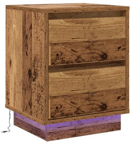 éjjeli szekrény LED világítással Régi fa 39x34.5x50 cm