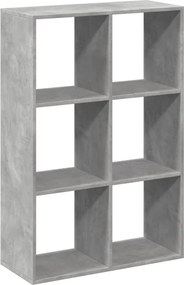 vidaXL betonszürke szerelt fa elválasztó könyvespolc 69,5x29x103,5 cm