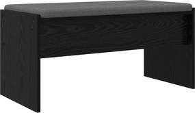 vidaXL Előtér pad párnával Fekete tölgy 83 x 38 x 40 cm