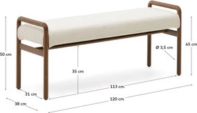 Krémszínű-natúr színű zsenília pad Macaret – Kave Home