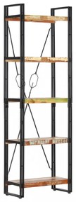 5 szintes tömör újrahasznosított fa könyvespolc 60x30x180 cm