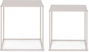 Bézs fém dohányzóasztal szett 2 db-os 38x38 cm Alrik – Yes Everyday