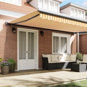 Kézi Behúzható Napellenző Narancs és Fehér 500x300 cm