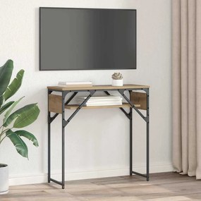 Konzolasztal kézműves tölgy 75x30x75cm Faanyag