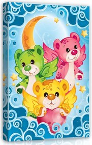 Vászonkép falikép kék sárga szárnyas mackók 40x60