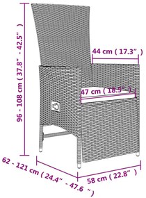 vidaXL 9 részes bézs polyrattan kerti étkezőgarnitúra párnákkal