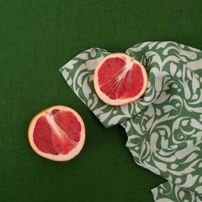 Len konyharuha 45x65 cm Evergreen Damask – Linen Tales