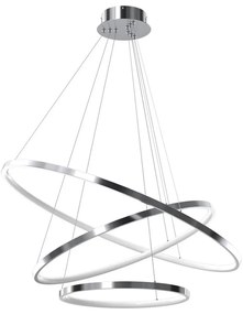 LED Csillár zsinóron HOOP LED/93W/230V átm. 80 cm 4000K fényezett króm