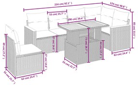 7 részes szürke polyrattan kerti ülőgarnitúra párnákkal