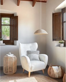 Fehér buklé fotel Patio – Kave Home