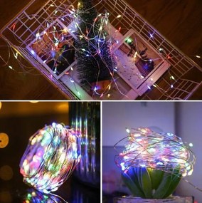 300 LED-es karácsonyi fényfüzér távirányítóval – 8 világítási móddal, színes (BB-17243)