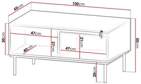 Dohányzóasztal Gelean (fehér + arany) . 1103712