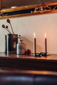 Négyzet alakú gyertya, dizájner gyertyatartó - fekete, 4 darabos szett - Höfats