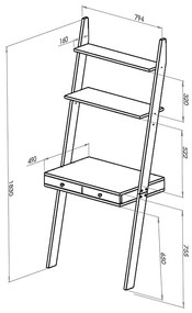 Leno fehér állvány munkalappal és fiókkal - Ragaba